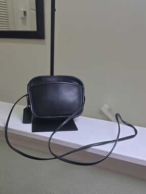 COACH Vintage USA Leather Crossbody Bag Style 373 Black Glove Tanned Leather